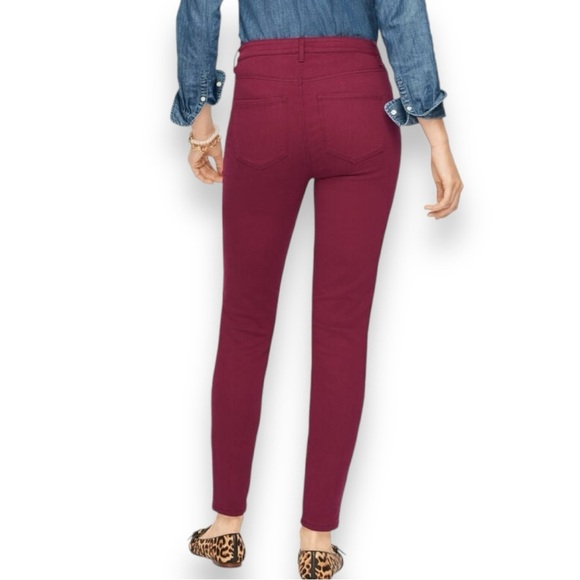 NWOT Talbots Size 4 High Waist Ankle Jegging Rich Burgundy Comfort Stretch Denim - Picture 6 of 8
